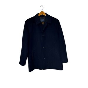 Roundetree & Yorke Men Coat‎ Button Front Fully Welt Pockets Collared Wool XL
